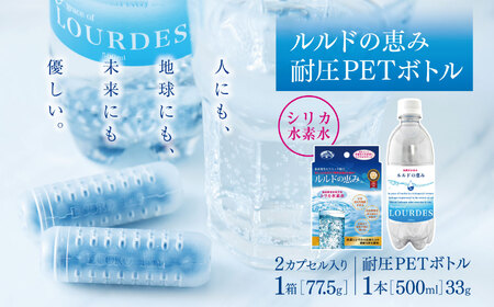 【ふるさと納税】シリカ水素水 ルルドの恵み1箱　耐圧PETボトル(500mL) 1本付き 真岡市 栃木県