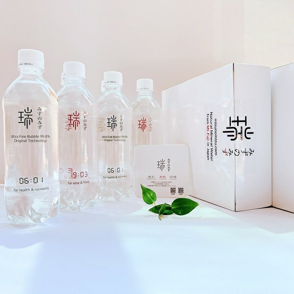 【ふるさと納税】みずのみず 「19:03 for wine & food」「06:01 for health & recovery」 500ml×各3本 ギフトパッケージ　バナジウム水 酸素水 送料無料 静岡県 富士宮市