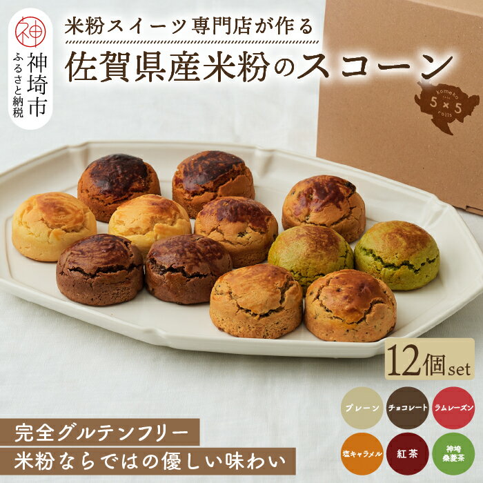 【ふるさと納税】【米粉スイーツ専門店】米粉のスコーンセット 12個セット(6種 × 2個)【グルテンフリー 小麦粉不使用 焼菓子 贈り物 お歳暮 お中元 お祝 スイーツ デザート ギフト】(H053321)