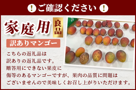 【予約受付】 石垣島産 マンゴー 家庭用（良品）（アーウィン種）3玉～5玉入り1箱（1.5kg×1箱）合計約1.5kg　AE-11