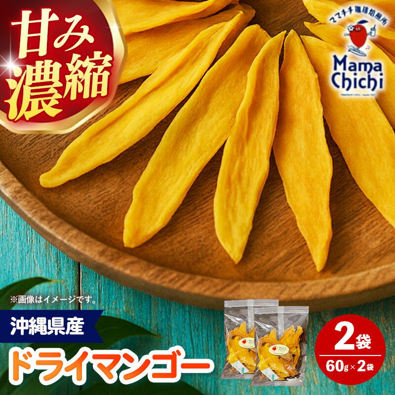 【ふるさと納税】【ポストイン配送】ママチチマンゴーファームの無添加ドライマンゴー（約60g×2セット）- 沖縄県産 産地直送 南国フルーツ ドライフルーツ おやつ ギフト 贈り物 沖縄マンゴー ネコポスでお届け 沖縄県 八重瀬町