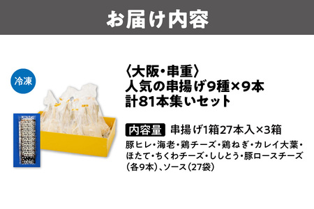 大阪直送 串揚げ9種81本 特製ソース付き 串揚げセット_OS026-0001