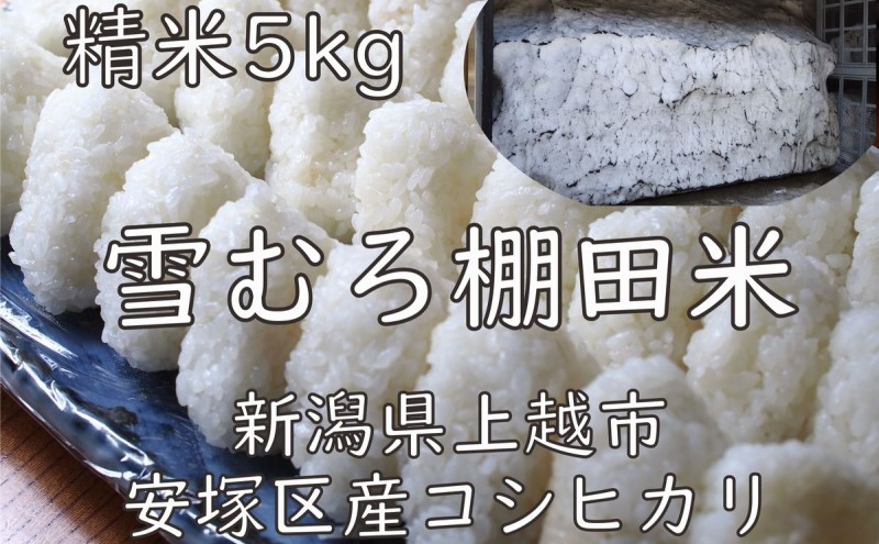 
            令和7年 新潟県産 棚田米 コシヒカリ 精白米 5kg 5キロ 雪中貯蔵 雪むろ こしひかり 精米 お米 こめ 新潟 上越 米 送料無料
          