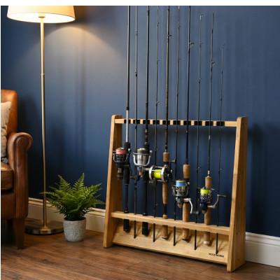 ふるさと納税 横手市 WOOD WORKS ロッドスタンド10本掛け　本体カラー:ライトブラウン/フェルトカラー:ブラック |  | 01