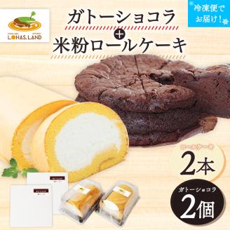 ガトーショコラ＋米粉ロールケーキ(各2セット)　江口製菓(株)