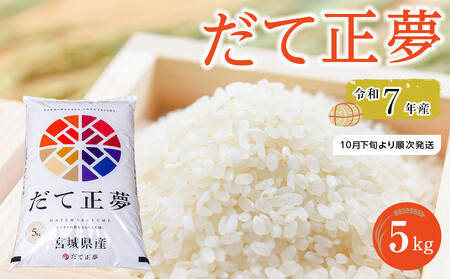 令和7年産 だて正夢 5kg×1袋｜7年産米 だて正夢 宮城県角田市産 米 コメ 白米 精米 角田健土農場
