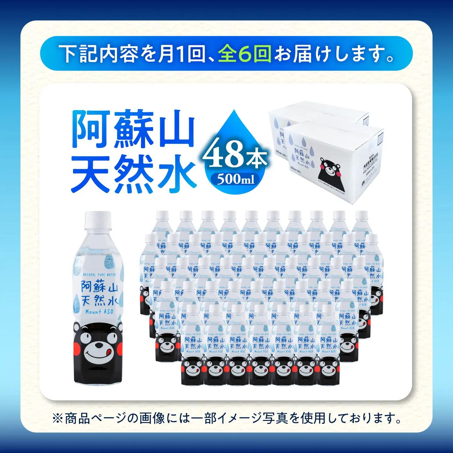 【全6回定期便】熊本 阿蘇山天然水 500ml × 24本 2ケース（計48本） 天然水 水 ミネラルウォーター 保存 2年 【丸富産業株式会社】[AYDB017]