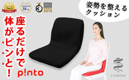 姿勢を整える クッション p!nto black 椅子 座椅子 骨盤 骨盤矯正 腰痛【m44-02-E】【ピーエーエス】