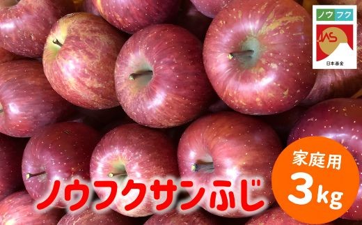 
                  WF09　ノウフクサンふじ 家庭用 約3kg / 2026年11月下旬～12月下旬ごろ配送予定 // 長野県 南信州 松川町産 JAS認証 りんご リンゴ 林檎 ノウフク 農福連携 サンふじ ふじ 家庭用 自家用
                