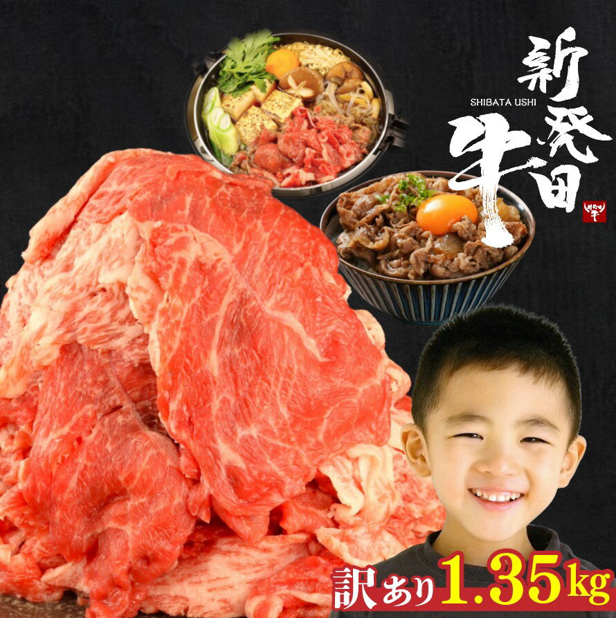 【ふるさと納税】 牛肉 訳あり 1.35kg 切り落とし 和牛 霜降り 黒毛和牛 国産牛 訳アリ わけあり ブランド牛 新発田牛 すき焼き 牛しゃぶ 小間切れ 規格外 不揃い 新潟県 新発田市 新潟 新発田 近江牛 神戸牛 松阪牛 米沢牛 三大和牛 に負けない えのもとミート enomoto002