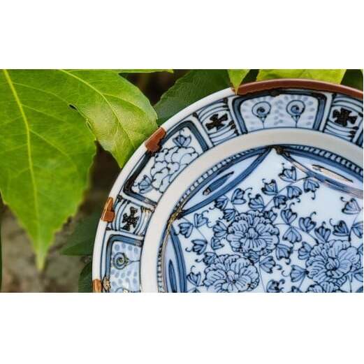 有田焼 渕錆藍華牡丹縁文様図 21cm 皿 ～華一園シリーズ～【西山錦華堂】食器 器 うつわ 皿 プレート 牡丹 手描き 50000円 5万円 A50-295_イメージ4