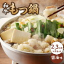 【ふるさと納税】食工房すいぐん 国産和牛もつ鍋（醤油味）2〜3人前×2セット ／ 牛もつ もつ鍋 醤油 鍋セット 鍋 ちゃんぽん麺 小腸 国産 佐賀県 玄海町 冷凍 おすすめ 送料無料