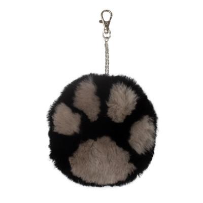 ふるさと納税 羽曳野市 日本製 ムートン肉球チャーム 1個 ブラック