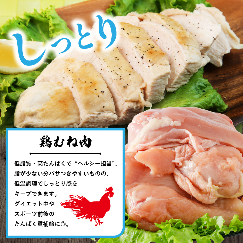 【定期便3回】松山どり むね 2kg×1パック もも肉 2kg×1パック ×3回 計12kg| 定期便 国産 鶏肉 小分け 若鶏 冷凍 愛媛県 松山市 株式会社ビージョイ