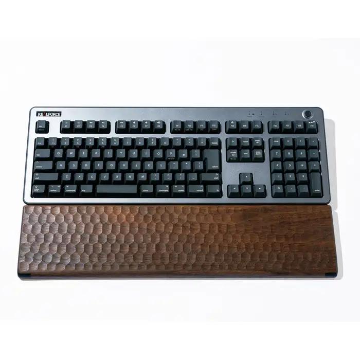 汎用型　亀甲名栗木製パームレスト　松2　LONG　ウォールナット No.899-01