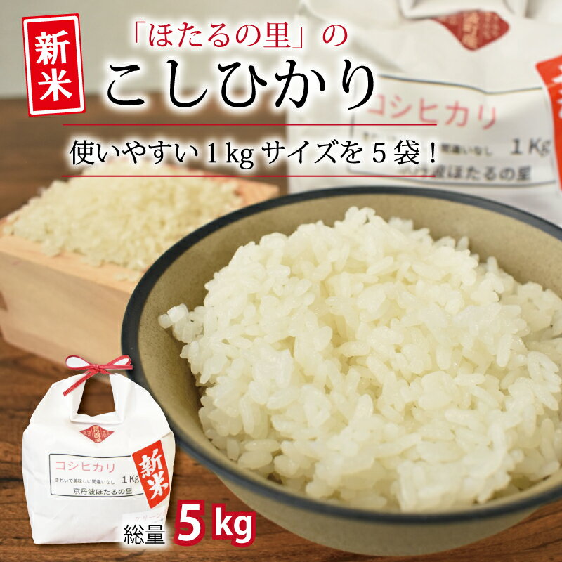 【ふるさと納税】 京丹波ほたるの里のこしひかり 1kg×5袋（総量5kg） 米 お米 新米 京都 コシヒカリ 精米 特A 小分け お試し