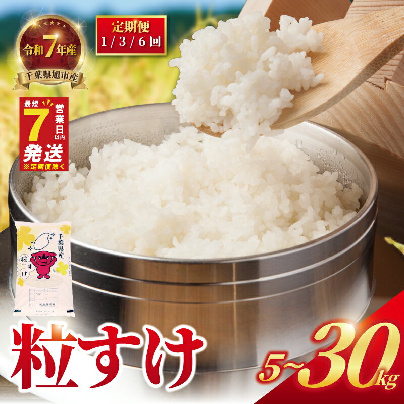 【ふるさと納税】 ＼最短7営業日以内発送／ 令和7年産 粒すけ 日時指定 可 選べる回数 1回 3回 6回 定期便 3ヶ月 6ヶ月 5kg 10kg 15kg 30kg つぶすけ 米 白米 精米 お米 ライス ご飯 ごはん 指定日 R7米 R7 7年産 令和7年 令和7年産米 kome 2025 国産 千葉県産 千葉県 旭市