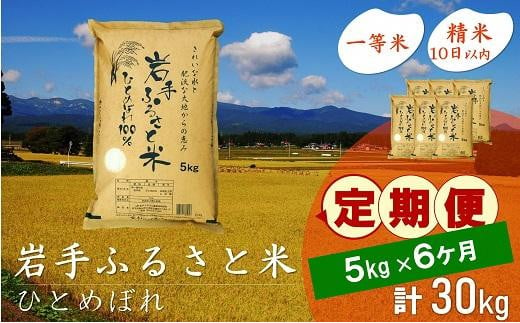 
【9月20日より価格改定予定】☆全6回定期便☆ 岩手ふるさと米 5kg×6ヶ月 一等米ひとめぼれ 令和6年産 東北有数のお米の産地 岩手県奥州市産 おこめ ごはん ブランド米 精米 白米 国内産 精白米 精米仕立て ふるさと納税
