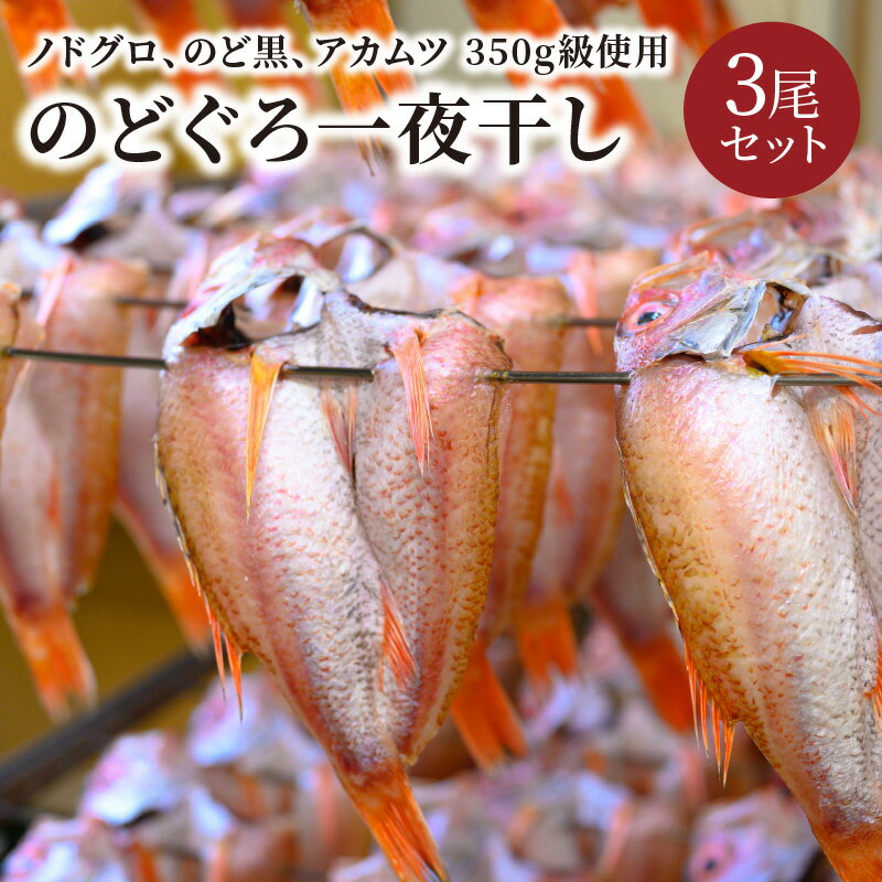 【ふるさと納税】【海鮮の匠　魚政】のどぐろ一夜干し（ノドグロ、のど黒、アカムツ）350g級使用 3尾セット 海鮮 魚介 魚介類 日本海産 天然塩 冷凍 干物 一夜干し 脂のり 焼き魚 高級魚 干もの 旬 旨み 凝縮 塩焼き 煮付け 濃厚 上質 脂 日本海 個包装 魚政 送料無料
