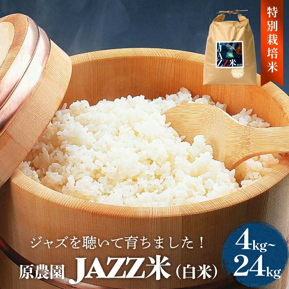 【ふるさと納税】令和7年度産 原農園 JAZZ米 白米 選べる 4kg-24kg ヒノヒカリ 3回 6回 定期便 JAZZ 有機栽培 特別栽培米 堆肥 光合成細菌 有効微生物 アートテン農法 抗酸化農法 有効微生物農法 きりかぶ山 地力 白米 環境 地域特産 自然栽培 完熟堆肥 健康