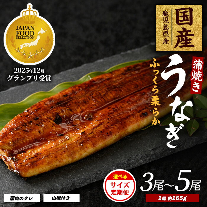【ふるさと納税】＜内容量が選べる＞鹿児島県産うなぎ蒲焼(約165g×3尾〜約165g×5尾・たれ・山椒付／定期便・約165g×5尾・たれ・山椒付×3回) うなぎ 鰻 ウナギ 鹿児島 国産【大新】