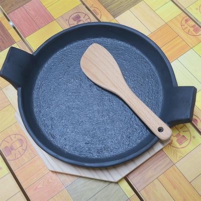 ふるさと納税 安芸太田町 【広島県・奥安芸の鉄物語・風炎窯】〜超耐熱陶器MOONスキレットパン大[トレー付・1組]