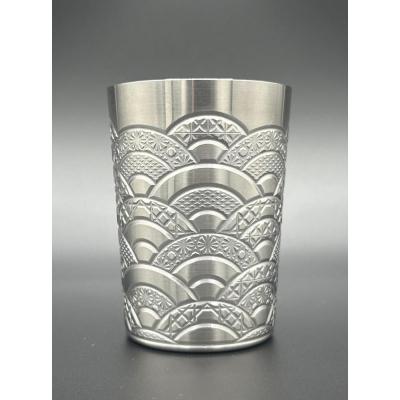 ふるさと納税 名古屋市 【扇】メタル切子〜小町〜 —切子和柄ステンレスショートグラス—