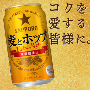 T0034-1208　【定期便 8回】麦とホップ　350ml×1箱(24缶)【定期便】