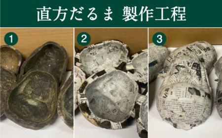 2号 だるま 鉢巻なし 直方だるま 張り子だるま 縁起物