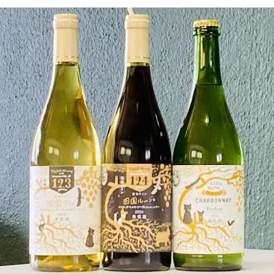 ふるさと納税 上富良野町 【野生酵母ワイン】混醸仕込みの赤&amp;辛口白、微発泡 計3本 多田ワイナリー