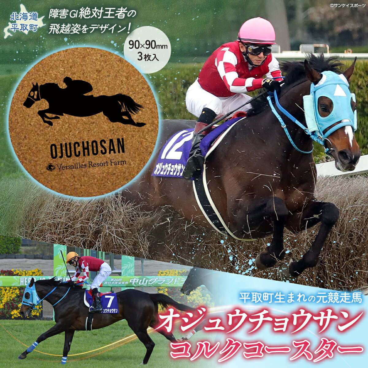 【ふるさと納税】【オジュウチョウサン】コルクコースター3枚入り【 ふるさと納税 人気 おすすめ ランキング 馬 競馬 競走馬 引退馬 オジュウチョウサン 北海道 平取町 送料無料】 BRTV020