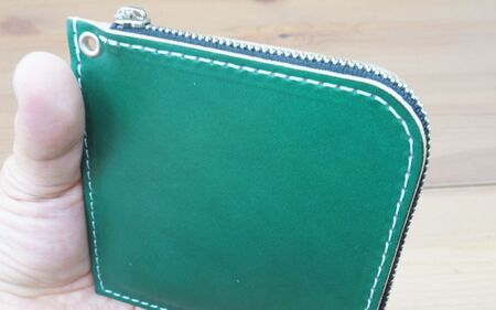 財布 プチウォレット 【ディープグリーン】 革 ( 縦約11cm × 横約11cm × 厚さ約1.0cm )
