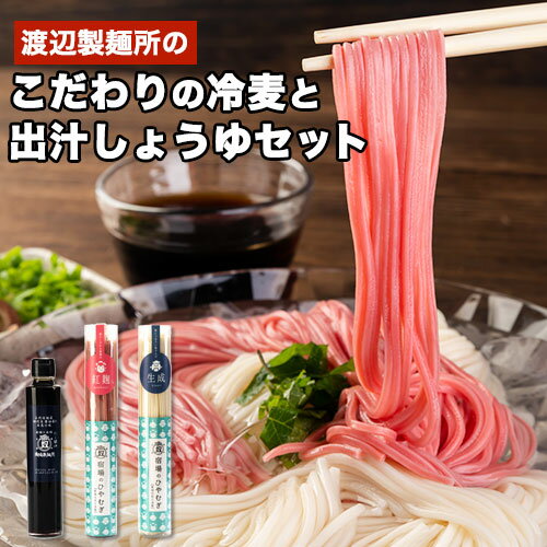 【ふるさと納税】こだわりの冷麦と出汁しょうゆ《30日以内に出荷予定(土日祝除く)》岡山県矢掛町 麺 冷麦 ひやむぎ 出汁しょうゆ 渡辺製?所