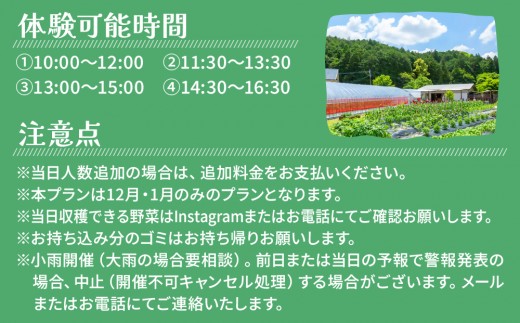 【年末年始特別プラン】餅つき＆野菜収穫体験（1組5名）