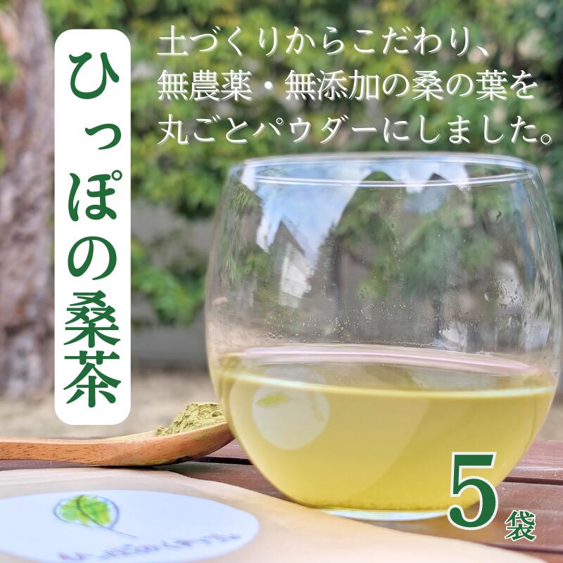 【ふるさと納税】ひっぽの桑茶5袋セット｜お茶 ノンカフェイン パウダー 健康 美容 糖質 ヘルシー ダイエット ビューティー キレイ マルベリー mulberry tea【09109】