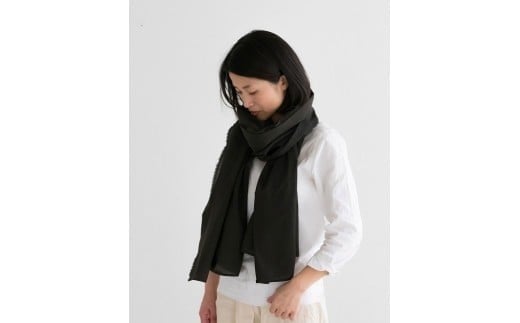 【オーガニックコットン】S4-C01 ストール(草木染め)_チャコール