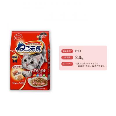 ふるさと納税 伊丹市 ねこ元気 お魚とお肉ミックス まぐろ白身魚チキン緑黄色野菜入 2.0kg×5袋[54030473]