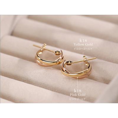 ふるさと納税 昭和町 K18YG/K18PG　バイカラーピアス　112072 |  | 01