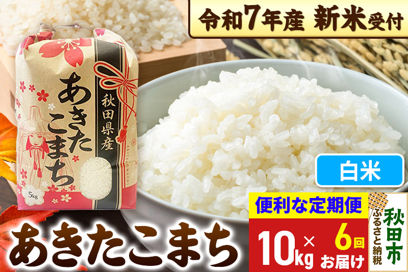 《令和7年産 新米受付》《定期便6ヶ月》 あきたこまち 10kg(5kg×2袋) 【白米】秋田県産 こまちライン