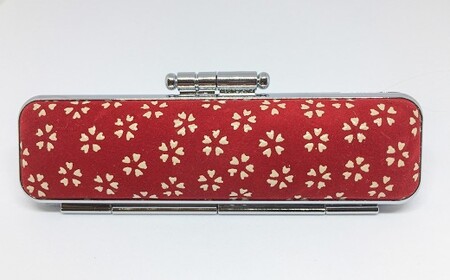 印鑑 甲州印伝ケース付 黒檀印鑑 サクラ柄 有限会社深澤製印社 雑貨 日用品 実印 銀行印 彫刻 印鑑ケース 認印 はんこ 