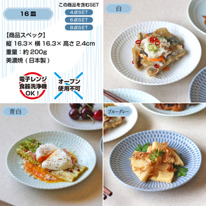 【美濃焼】 さざなみ 4形状各4枚セット 24丸皿 16丸皿 10小鉢 マグカップ 青白 瑞浪市 / JS企画 小田陶器 皿 小皿 プレート 鉢 小鉢 カップ [AZAZ144]