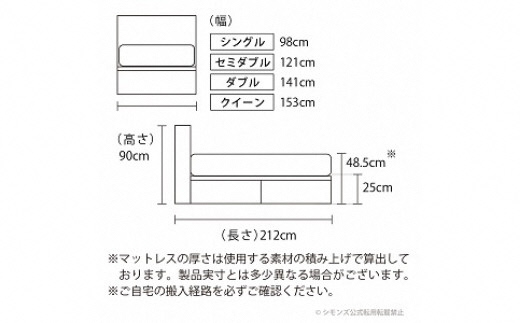 BI50【シモンズ】クイーンベッド　BSボックス2　引出付/BSゴールデンバリューAB2111A　グレージュ