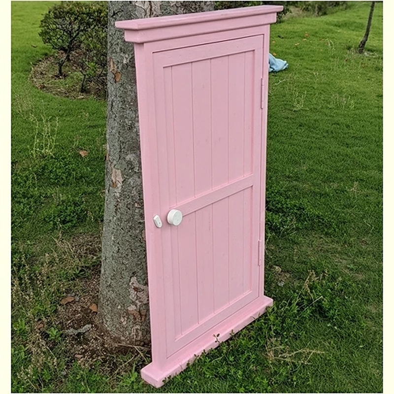 フェイクドアーのオブジェ 大 色:ブルー、ピンクから選択 フェイクドアー オブジェ 選べる カラー ブルー ピンク ドアー 扉 国産 ガーデン エクステリア ガーデニング オーナメント 手作業 強度 