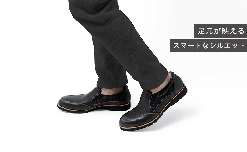 倭イズム ( ヤマトイズム ) 鹿革 シューズ 紳士靴 YA3302 （ ブラック ） 24.5ｃｍ