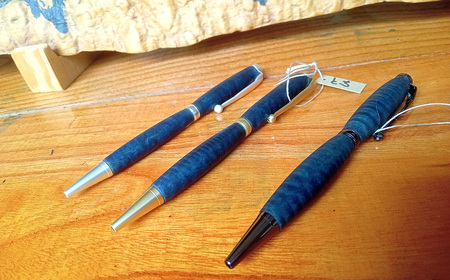 No.603 【秩父産材使用】藍染の木のボールペン