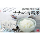 【ふるさと納税】宮城県登米市産ササニシキ精米25kg【5kg×5袋】