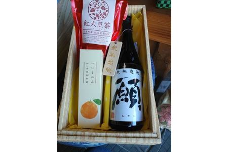 純米大吟醸　願と羊羹と紅大豆茶のセット_菓子・スイーツ 羊羹  ようかん ヨウカン  酒・アルコール 純米大吟醸 日本酒 sake サケ  飲料・ドリンク 茶葉・ティーバッグ 茶 _【1207399】