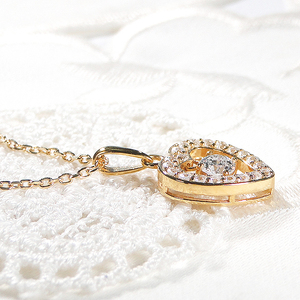 ネックレス K18YG イエローゴールド ダイヤモンド 0.48ct ハート ペンダント 揺れる ラウンドカットダイヤ 18金 ジュエリー【f252-k18yg-r】 ALPAZ138