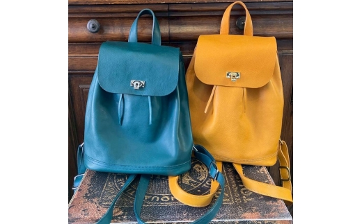 イタリア 本革 ミネルバ リュックサック ナポリ(山吹系)