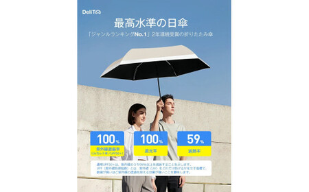 自動開閉折りたたみ傘 6本骨　水色× ホワイト　【11100-2040】